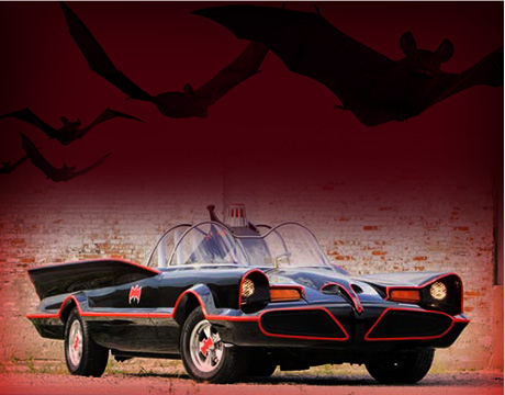 1960's Batmobile Color 5 1/2" X 3 1/4" Picture Repo of Batmobile at Car Show
