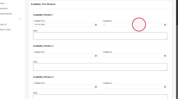 Click the "Available To" field